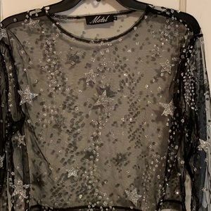 REDUCED! ✨⭐️GLITTER MOTEL ROCKS TOP⭐️✨